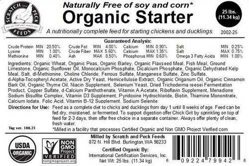 Scratch and Peck Feeds Naturally Free Organic Starter Feed For Chickens & Ducks (40 Lbs)