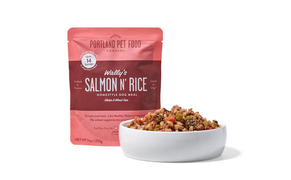 Portland Pet Food Wally’s Salmon N’ Rice Human-Grade Dog Meal Pouch