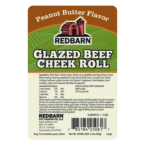 Redbarn Glazed Beef Cheek Rolls - Peanut Butter Flavor