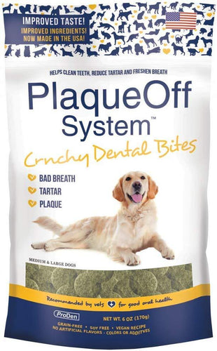 Proden PlaqueOff Dental Bites Crunchy Dog Treats for Medium & Large Breed Dogs