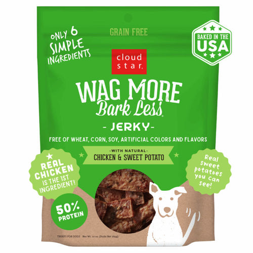 Cloud Star Wag More Bark Less Jerky: Chicken & Sweet Potato Dog Treats (10-oz)