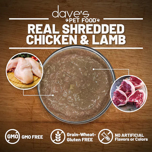 Dave's Shredded Chicken & Lamb Dinner in Gravy Wet Cat Food