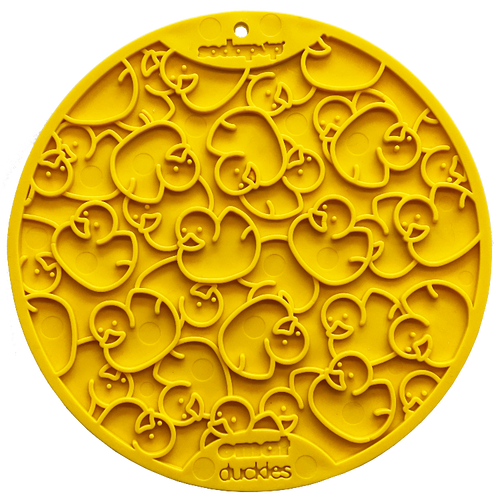 SodaPup Duckies Design eMat Enrichment Lick Mat With Suction Cups