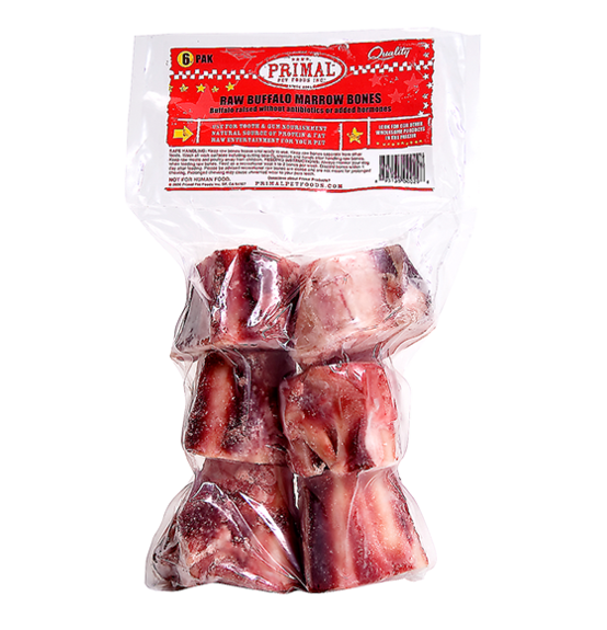 Primal Pet Foods Raw Recreational Buffalo Marrow Bones (6 pack)