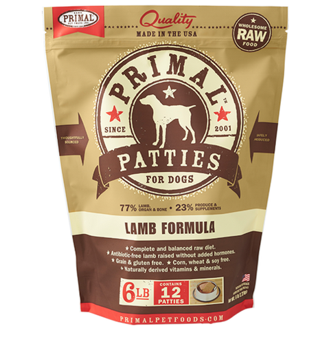 Primal Pet Foods Canine Raw Frozen Patties (Pork 6 Lb)