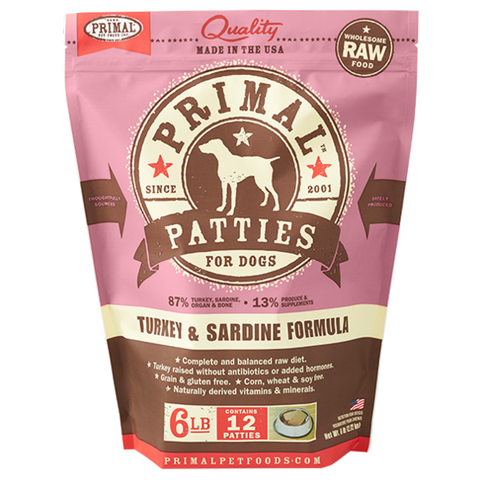 Primal Pet Foods Canine Raw Frozen Patties (Pork 6 Lb)