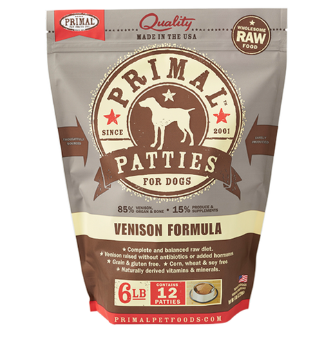 Primal Pet Foods Canine Raw Frozen Patties (Pork 6 Lb)