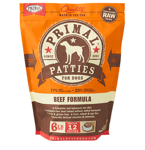 Primal Pet Foods Canine Raw Frozen Patties (Pork 6 Lb)