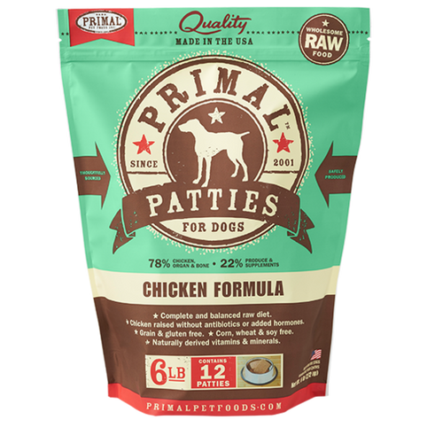 Primal Pet Foods Canine Raw Frozen Patties (Pork 6 Lb)