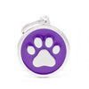 MyFamily Classic Big Purple Circle with Paw ID Tag