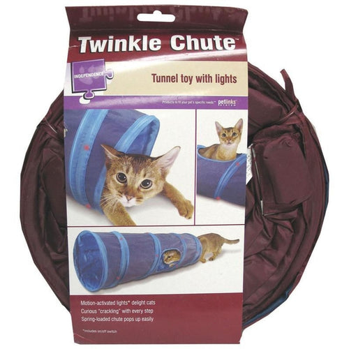 TWINKLE CHUTE LIGHTED TUNNEL CAT TOY (ASSORTED)
